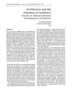 Architecture and the Dilemma of Aesthetics