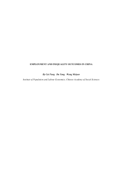 EMPLOYMENT AND INEQUALITY OUTCOMES IN