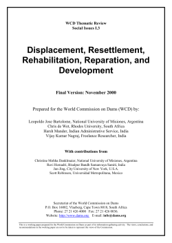 Displacement, Resettlement, Rehabilitation, Reparation, and