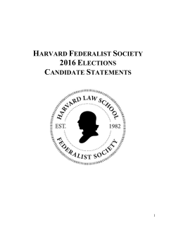 2016 Federalist Society Candidate Statements