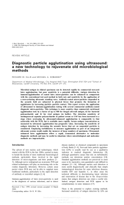 Diagnostic particle agglutination using ultrasound: a new technology