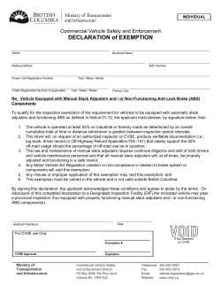 Manual Slack Adjuster, ABS Inspection Exemption