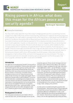 Rising powers in Africa: what does this mean for the