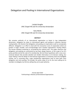 Delegation and Pooling in International - UNC