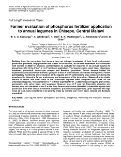 Farmer evaluation of phosphorus fertilizer application to