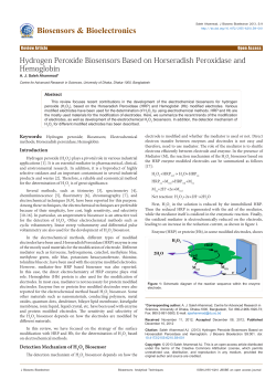 Hydrogen Peroxide Biosensors Based on Horseradish Peroxidase