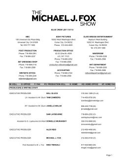 Michael J Fox Show - Crew List - 073113