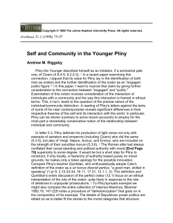 Self and Community in the Younger Pliny