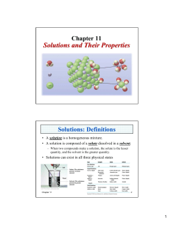 Chapter 11 Solutions and their Properties