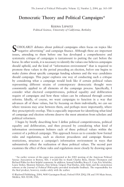 Democratic Theory and Political Campaigns