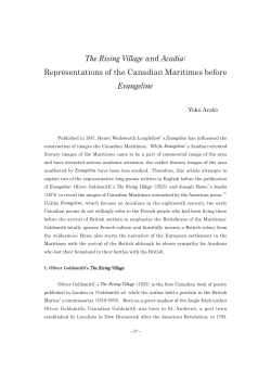 The Rising Village and Acadia: Representations of the Canadian