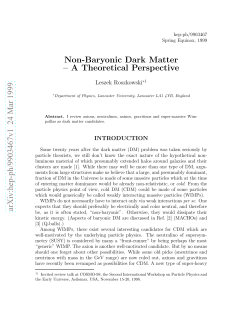 Non-Baryonic Dark Matter--A Theoretical Perspective