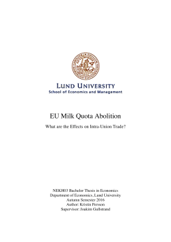 EU Milk Quota Abolition - Lund University Publications