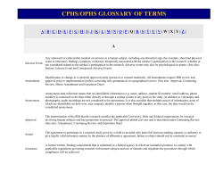 cphs/ophs glossary of terms - Human Research Protection Program