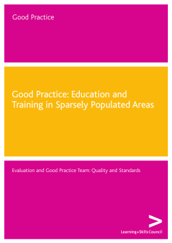 Good practice guide: education and training in sparsely populated