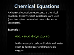 A chemical equation represents a chemical reaction. It shows what