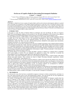 On the use of Cognitive Radio for Decreasing