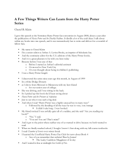 A Few Things Writers Can Learn from the Harry Potter