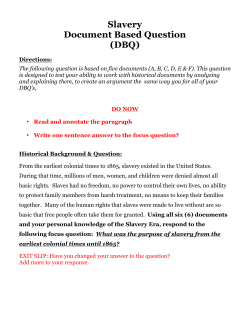 slavery DBQ 2