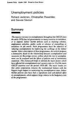 Unemployment, policies