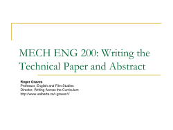 MECH ENG 200: Writing the Technical Paper
