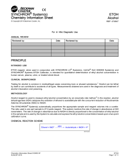 ETOH Chemistry Information Sheet Alcohol
