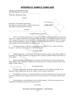 appendix b: sample complaint - Jailhouse Lawyer`s Handbook