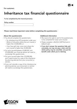 Inheritance tax financial questionnaire