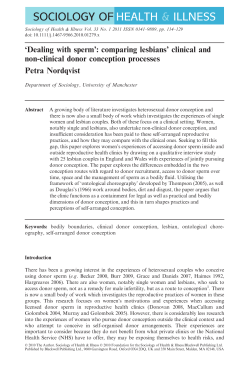 Dealing with sperm: comparing lesbians clinical and nonclinical