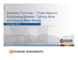 Inventory Turnover &ndash; Three Steps to Purchasing Smarter, Turning