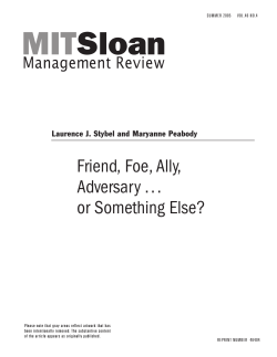 Friend, Foe, Ally, Adversary... or Something Else?