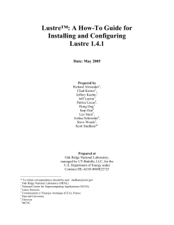 Lustre - National Center for Supercomputing Applications