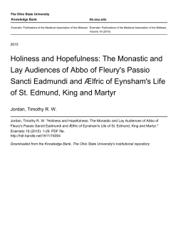 Holiness and Hopefulness: The Monastic and