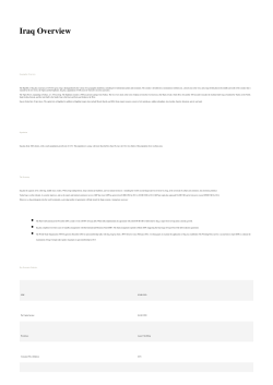 Iraq Overview - National Investment Commission