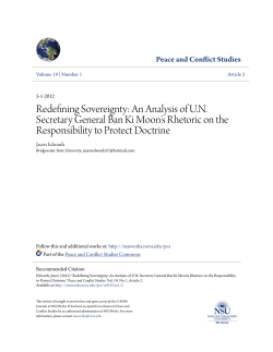 Redefining Sovereignty: An Analysis of U.N. Secretary General Ban