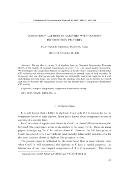 CONGRUENCE LATTICES IN VARIETIES WITH COMPACT