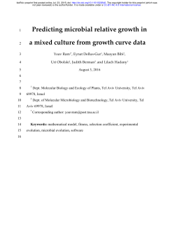 Predicting microbial relative growth in a mixed culture from