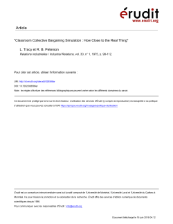 Classroom Collective Bargaining Simulation : How Close to the Real