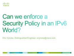 Eric Vyncke, Distinguished Engineer,