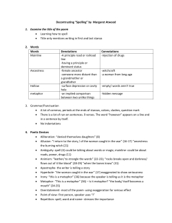 Decontrusting &ldquo;Spelling&rdquo; by Margaret Atwood 1. Examine the title of