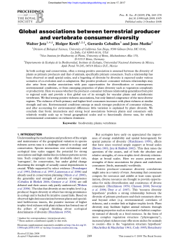 Global associations between terrestrial producer and vertebrate