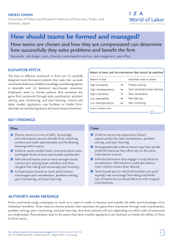 How should teams be formed and managed?
