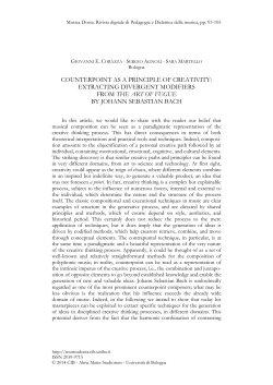 counterpoint as a principle of creativity: extracting
