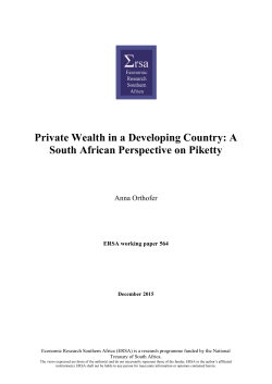 Private Wealth in a Developing Country: A South African