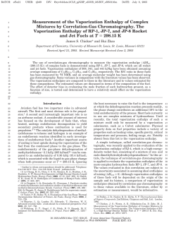 Measurement of the Vaporization Enthalpy of Complex