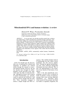 Mitochondrial DNA and human evolution: A review
