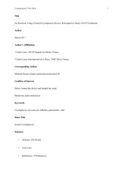 Title Fat Removal Using a French Cryolipolysis Device