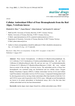 Cellular Antioxidant Effect of Four Bromophenols from the Red