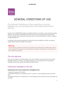 Access to the Ina MEDIAPRO website, hereinafter referred to as &ldquo;the