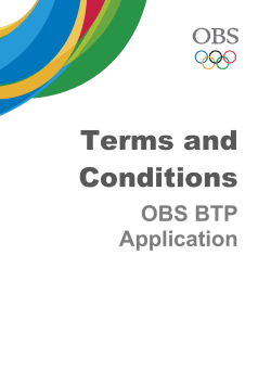 Terms and Conditions - broadcast training programme